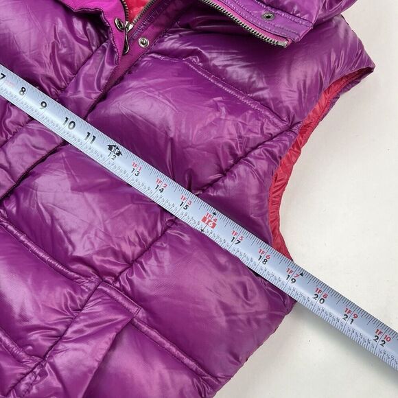 Coatology Goose Down Puffer Vest L Magenta Contrast Packable Gorpcore Travel - Picture 6 of 15